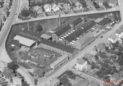 Luftfoto af De Danske Mejeriers Maskinfabrik i Koldings fabriksanlæg i 1943. Kolding Stadsarkiv, Fotograf: N. Laugesen